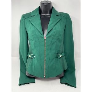 WHBM Green Ponte Moto Blazer Size 00